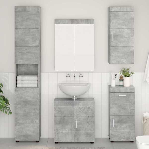 Vannitoa mööbleset TULUM 5 tk Betoonhall 60 × 34 × 63 cm