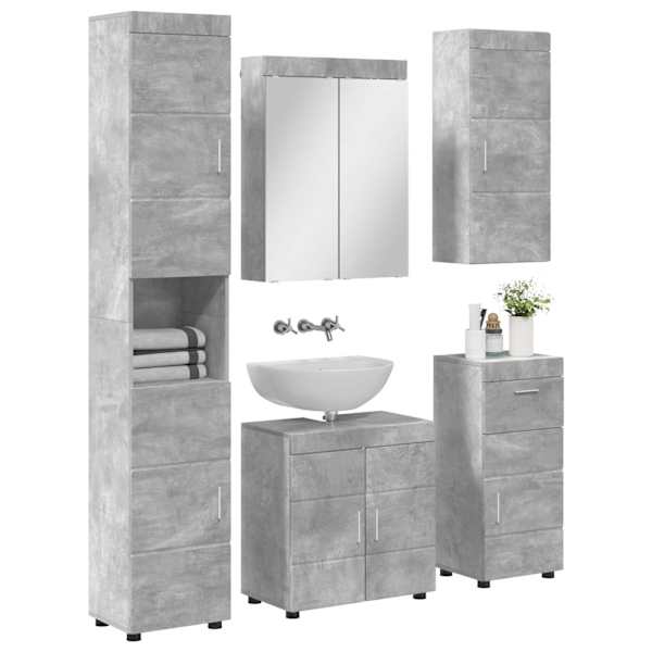 Vannitoa mööbleset TULUM 5 tk Betoonhall 60 × 34 × 63 cm