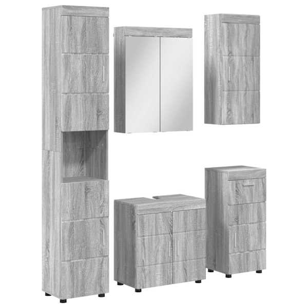 Vannitoa mööbleset TULUM 5 tk Hall Sonoma 60 × 34 × 63 cm