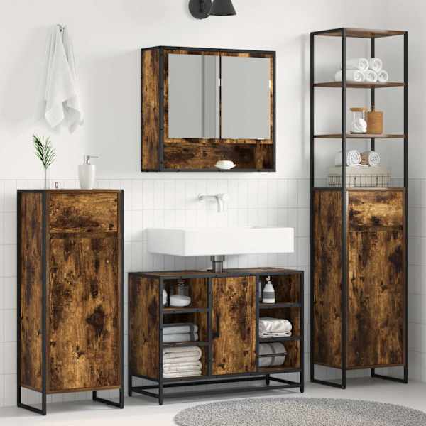 Vannitoa kapp Suitsu tamm 40 × 30 × 180 cm Tehispuit