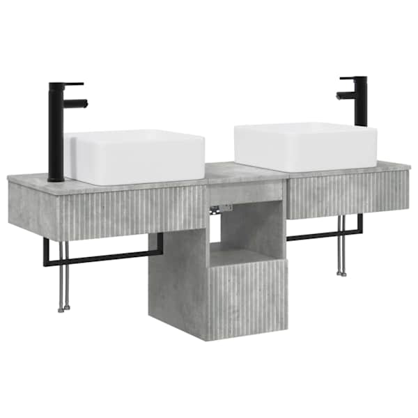 Vannitoa kapikomplekt 3 tk Betoonhall 136 × 35 × 80 cm