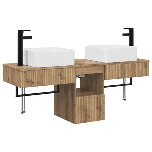 Vannitoa kapikomplekt 3 tk Artisan tamm 136 × 35 × 80 cm