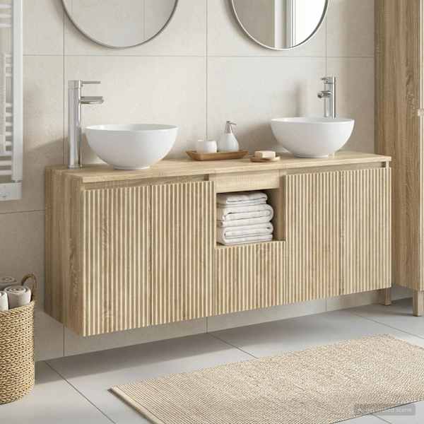 Vannitoa kapikomplekt 3 tk Sonoma tamm 49,5 × 35 × 63 cm