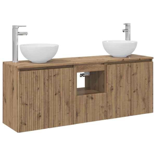 Vannitoa kapikomplekt 3 tk Artisan tamm 129 × 35 × 80 cm