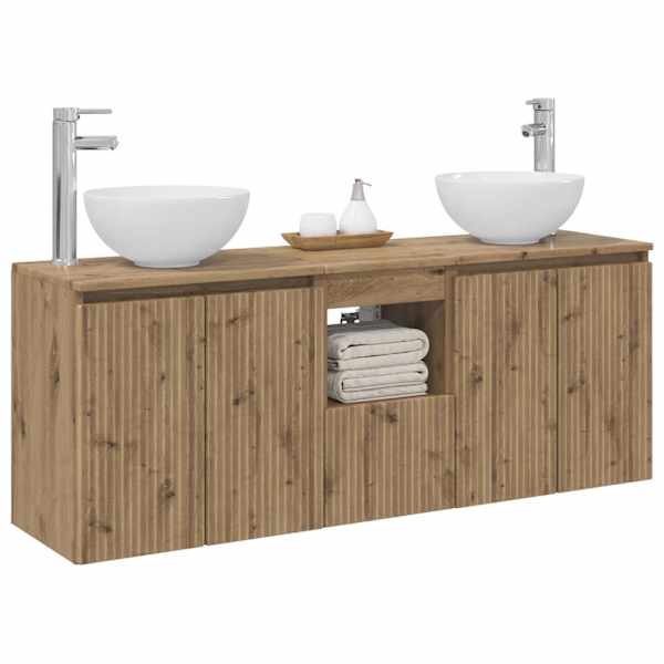 Vannitoa kapikomplekt 3 tk Artisan tamm 129 × 35 × 80 cm