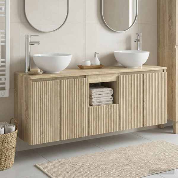 Vannitoa kapikomplekt 3 tk Sonoma tamm 129 × 41 × 80 cm