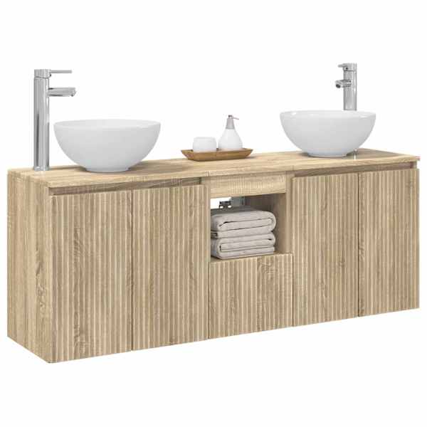 Vannitoa kapikomplekt 3 tk Sonoma tamm 129 × 41 × 80 cm