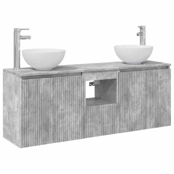 Vannitoa kapikomplekt 3 tk Betoonhall 129 × 41 × 80 cm