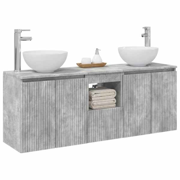 Vannitoa kapikomplekt 3 tk Betoonhall 129 × 41 × 80 cm