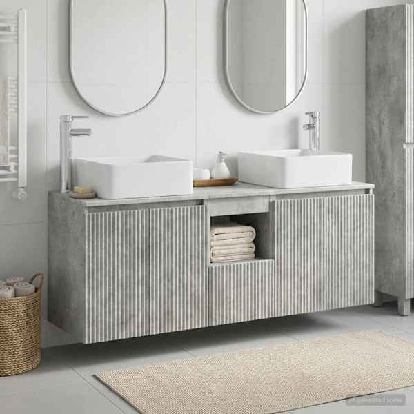 Vannitoa kapikomplekt 3 tk Betoonhall 49,5 × 41 × 63 cm