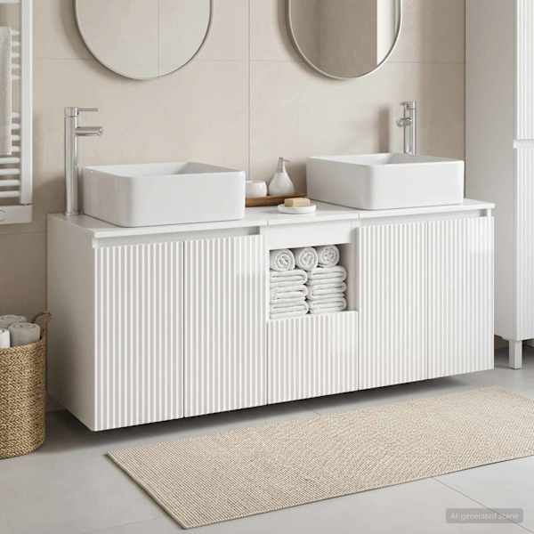 Vannitoa kapikomplekt 3 tk Kõrgläikega valge 49,5 × 41 × 63 cm