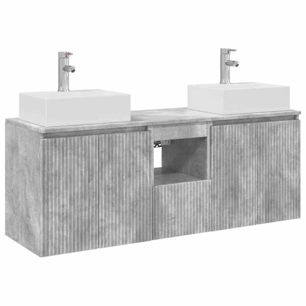 Vannitoa kapikomplekt 3 tk Betoonhall 129 × 41 × 79.5 cm