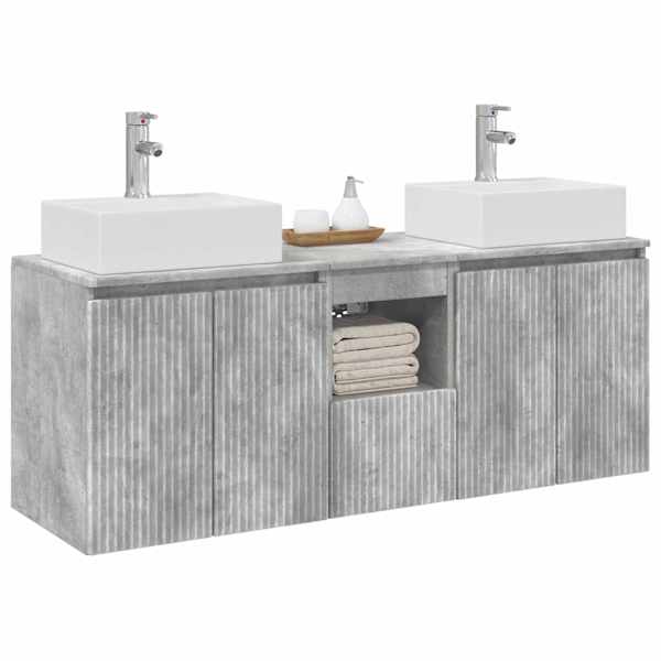 Vannitoa kapikomplekt 3 tk Betoonhall 129 × 41 × 79.5 cm