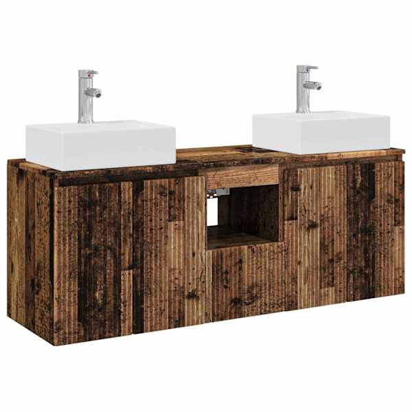 Vannitoa kapikomplekt 3 tk Vana puit 129 × 41 × 79.5 cm