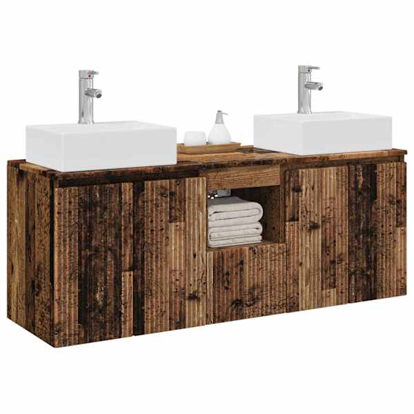 Vannitoa kapikomplekt 3 tk Vana puit 129 × 41 × 79.5 cm
