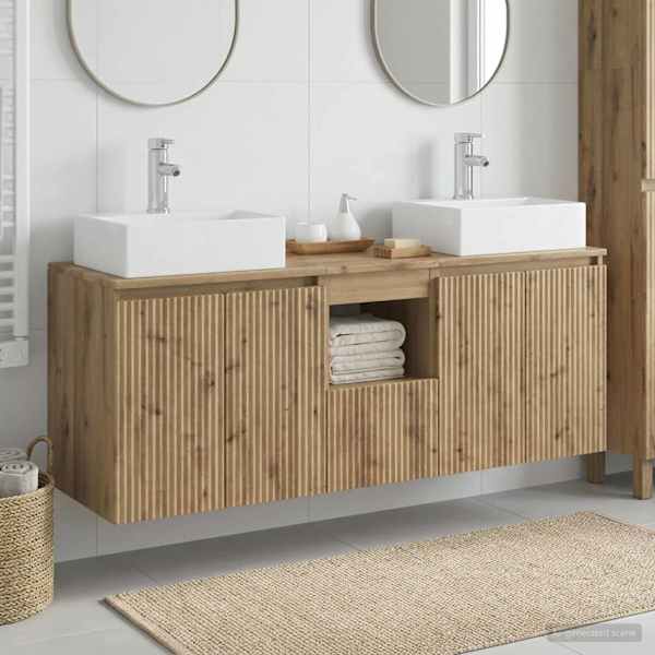 Vannitoa kapikomplekt 3 tk Artisan tamm 129 × 41 × 79.5 cm