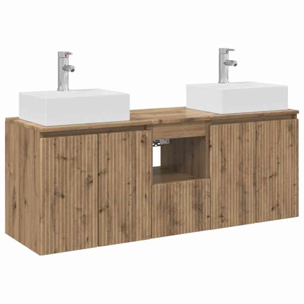 Vannitoa kapikomplekt 3 tk Artisan tamm 129 × 41 × 79.5 cm
