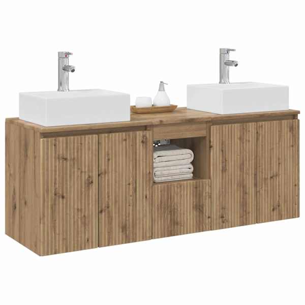 Vannitoa kapikomplekt 3 tk Artisan tamm 129 × 41 × 79.5 cm