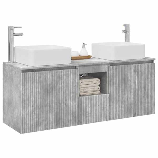 Vannitoa kapikomplekt 3 tk Betoonhall 135 × 35 × 80 cm