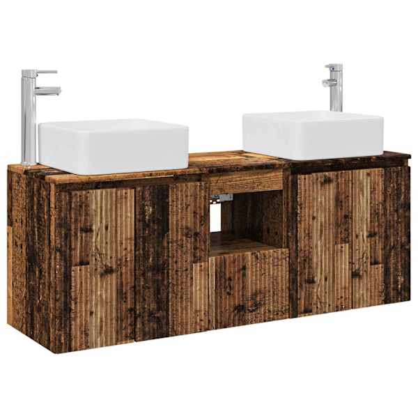 Vannitoa kapikomplekt 3 tk Vana puit 135 × 35 × 80 cm Tehispuit