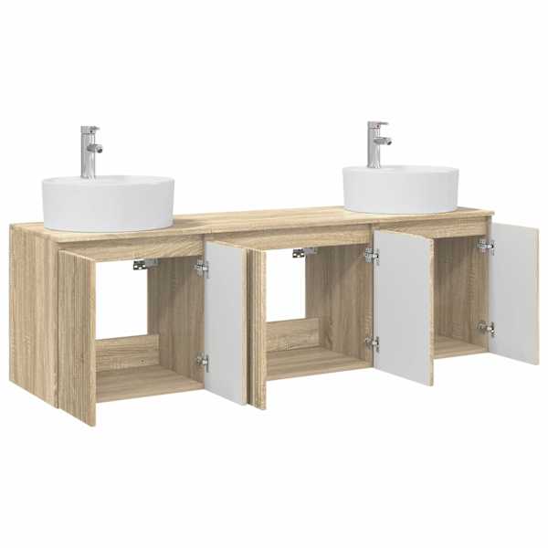 Vannitoa kapikomplekt 3 tk Sonoma tamm 49,5 × 44,5 × 65 cm