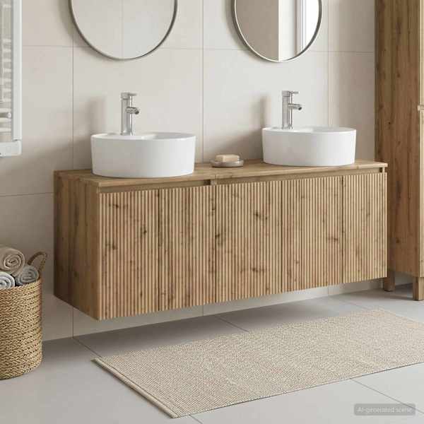Vannitoa kapikomplekt 3 tk Artisan tamm 161.5 × 44.5 × 82 cm