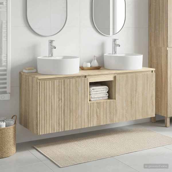 Vannitoa kapikomplekt 3 tk Sonoma tamm 49,5 × 44,5 × 65 cm