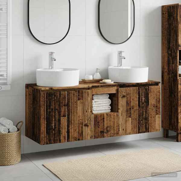 Vannitoa kapikomplekt 3 tk Vana puit 49,5 × 44,5 × 65 cm