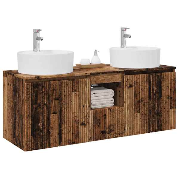 Vannitoa kapikomplekt 3 tk Vana puit 49,5 × 44,5 × 65 cm