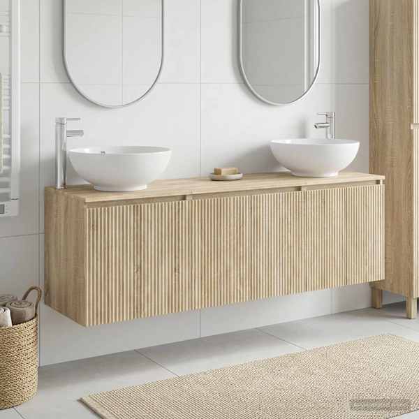 Vannitoa kapikomplekt 3 tk Sonoma tamm 49,5 × 44,5 × 65 cm