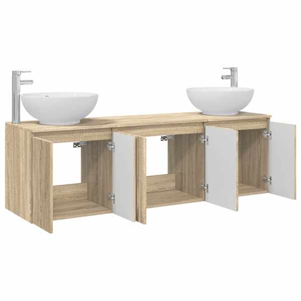 Vannitoa kapikomplekt 3 tk Sonoma tamm 49,5 × 44,5 × 65 cm