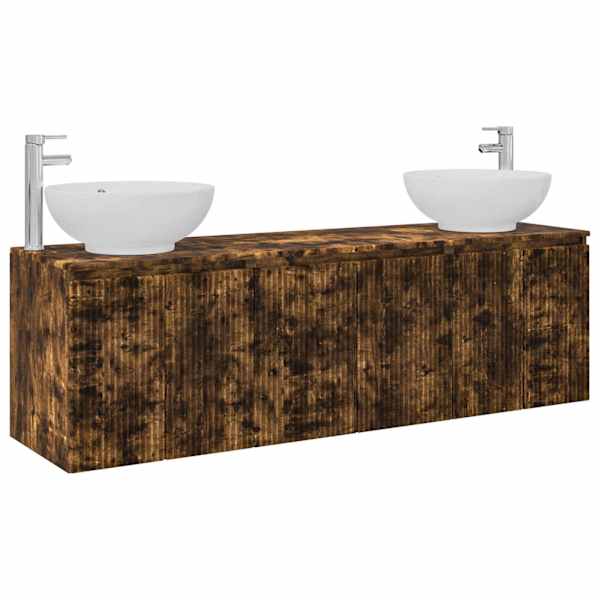 Vannitoa kapikomplekt 3 tk Suitsutatud tamm 49,5 × 44,5 × 65 cm