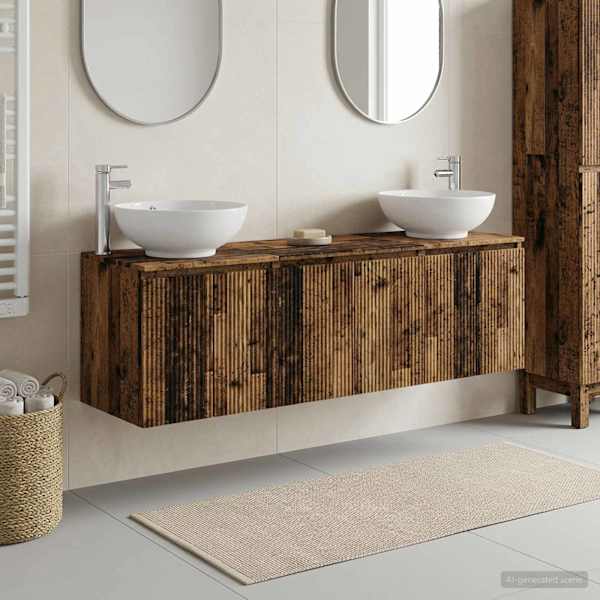 Vannitoa kapikomplekt 3 tk Vana puit 161,5 × 44,5 × 80 cm