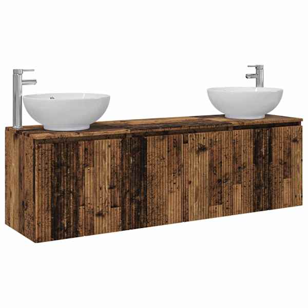 Vannitoa kapikomplekt 3 tk Vana puit 161,5 × 44,5 × 80 cm