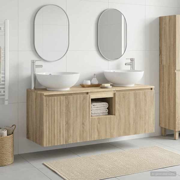 Vannitoa kapikomplekt 3 tk Sonoma tamm 49,5 × 44,5 × 65 cm