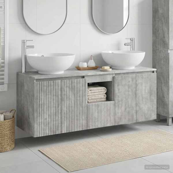 Vannitoa kapikomplekt 3 tk Betoonhall 49,5 × 44,5 × 65 cm