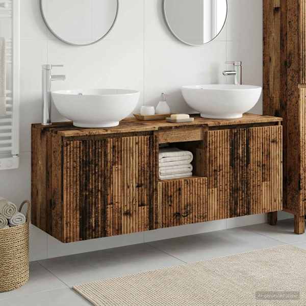 Vannitoa kapikomplekt 3 tk Vana puit 49,5 × 44,5 × 65 cm