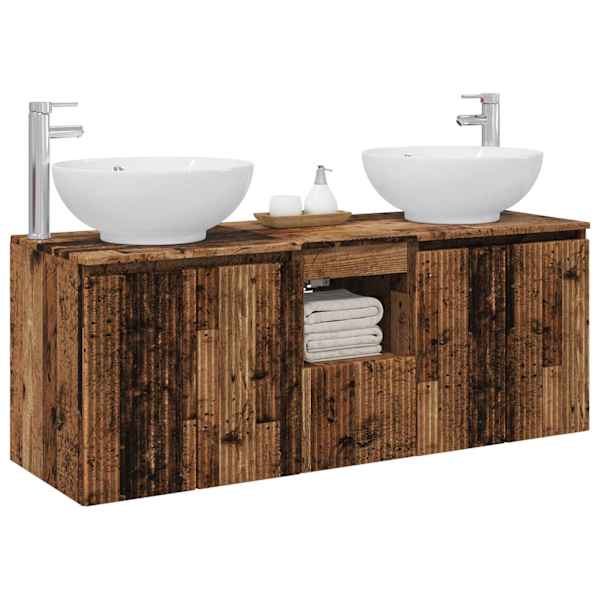 Vannitoa kapikomplekt 3 tk Vana puit 49,5 × 44,5 × 65 cm