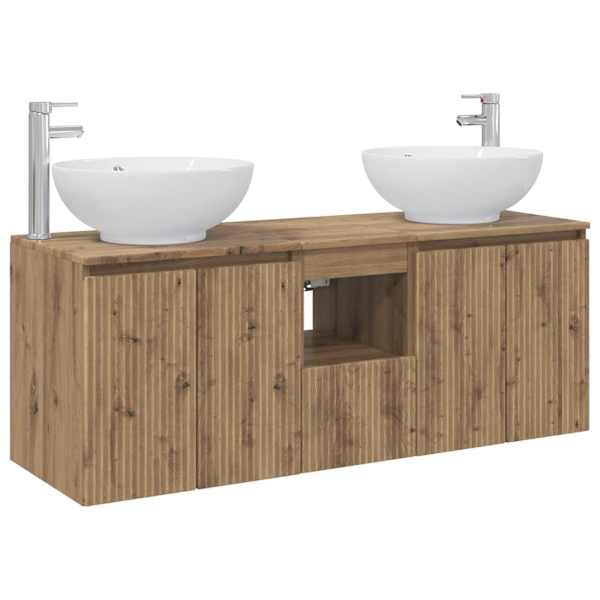 Vannitoa kapikomplekt 3 tk Artisan tamm 129 × 44,5 × 80 cm