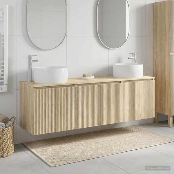 Vannitoa kapikomplekt 3 tk Sonoma tamm 49,5 × 44,5 × 66 cm