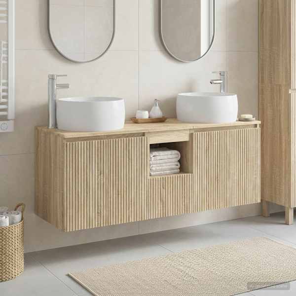 Vannitoa kapikomplekt 3 tk Sonoma tamm 49,5 × 44,5 × 66 cm
