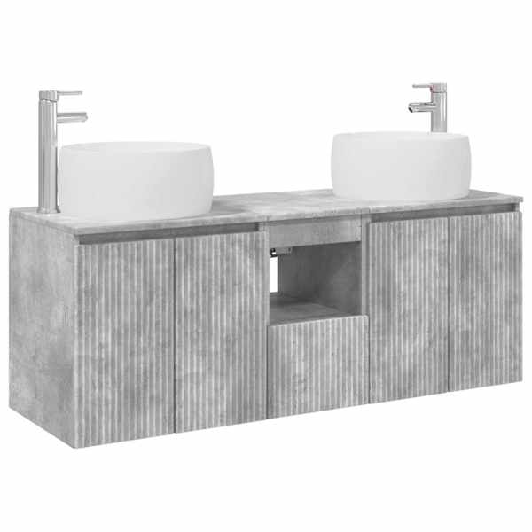 Vannitoa kapikomplekt 3 tk Betoonhall 49,5 × 44,5 × 66 cm