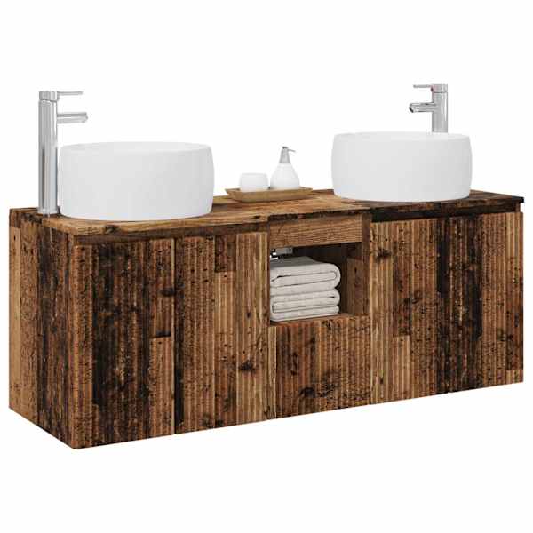 Vannitoa kapikomplekt 3 tk Vana puit 49,5 × 44,5 × 66 cm