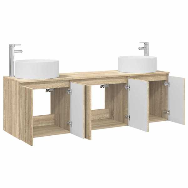Vannitoa kapikomplekt 3 tk Sonoma tamm 161,5 × 44,5 × 80 cm