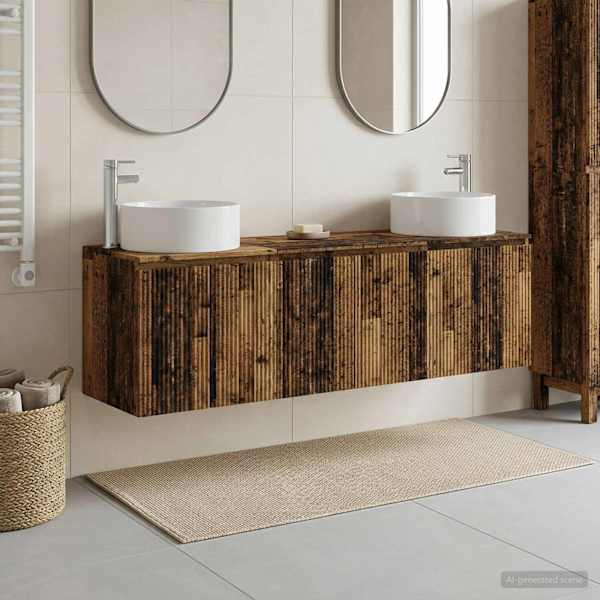 Vannitoa kapikomplekt 3 tk Vana puit 161,5 × 44,5 × 80 cm