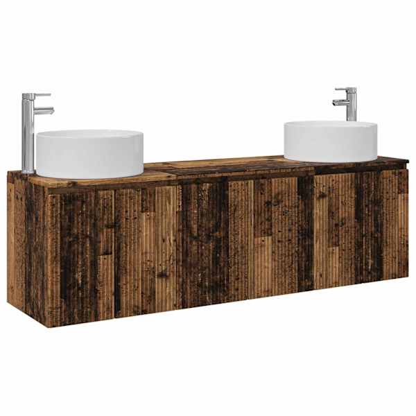 Vannitoa kapikomplekt 3 tk Vana puit 161,5 × 44,5 × 80 cm