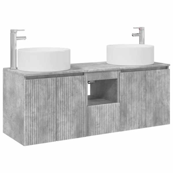 Vannitoa kapikomplekt 3 tk Betoonhall 49,5 × 44,5 × 65,5 cm