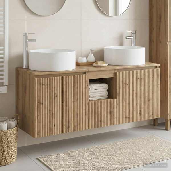 Vannitoa kapikomplekt 3 tk Artisan tamm 49,5 × 44,5 × 65,5 cm