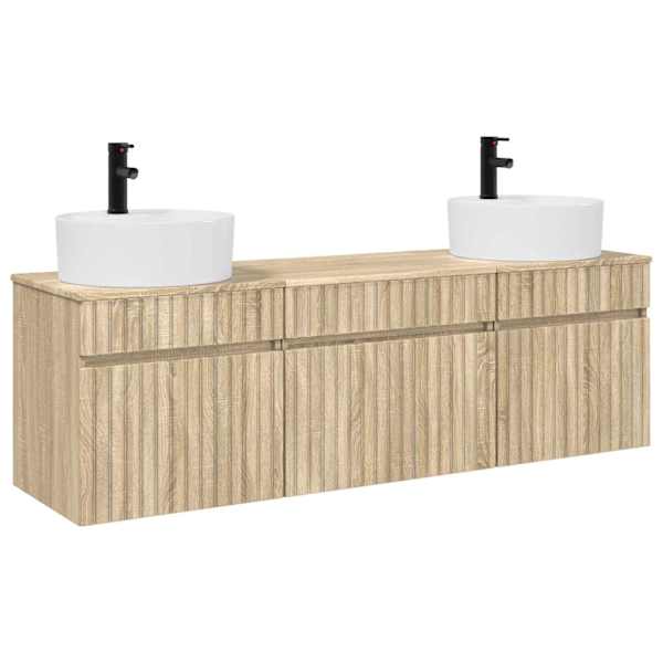 Vannitoa kapikomplekt 3 tk Sonoma tamm 157 × 44,5 × 82 cm