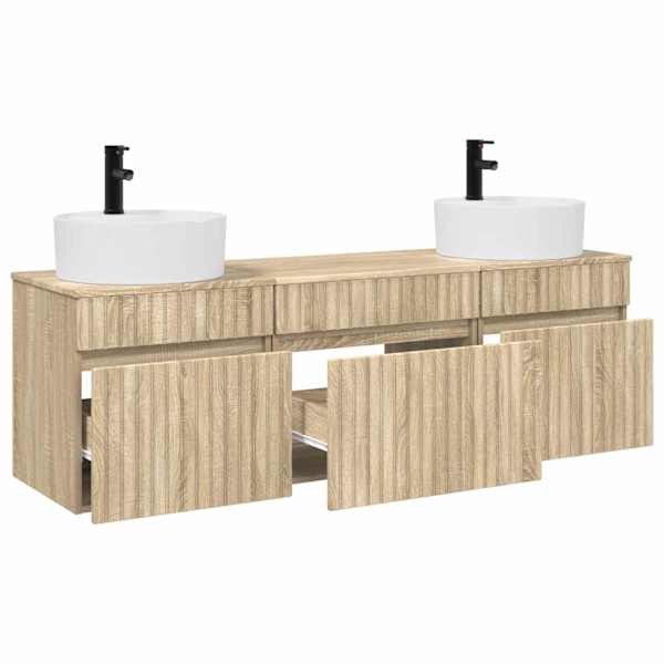 Vannitoa kapikomplekt 3 tk Sonoma tamm 157 × 44,5 × 82 cm